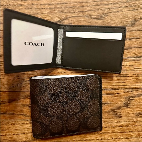 COACH 3 In 1 Wallet In Blocked Signature Canvas in MAHOGANY MULTI - Picture 6 of 8